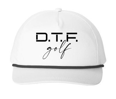 D.T.F. Snapback Five-Panel Rope Hat - White/Black